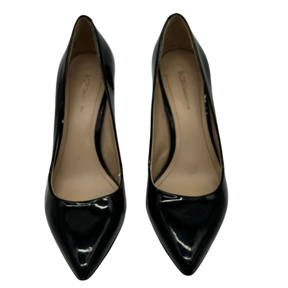 BCBGeneration Patent Leather Pointed Toe Heels Pumps Womens Size 9.5M Black